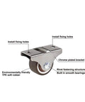 Front view of a Mini 1 Inch Caster Wheel from a Set Of 4 with steel frame and TPE rubber ideal for small furniture.