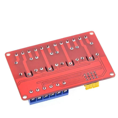 Bottom view of Double Pack 4 Channel 5V Relay Module With Optocoupler High Or Low Level Trigger Isolated Expansion Board 10A Relays