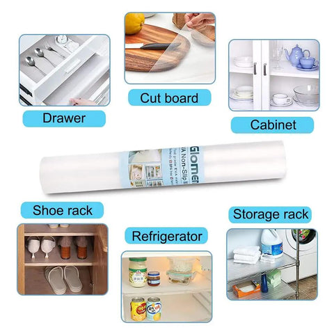 Heavy Duty No Slip Shelf Liner Washable Oil Proof Ribbed Drawer Mat Countertop Protector Fridge Pad Zero Sweat Non Stick Backing Solid Grip 12 By 20 Feet