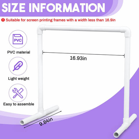 50W LED UV Screen Printing Exposure Light Kit with PVC lamp stand dimensions, suited for frames less than 16.9 inches wide