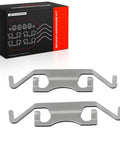 A Premium Rear Disc Brake Hardware Kit For Jeep Grand Cherokee Dodge Durango And Mercedes Benz E Class Ensures Smooth Stops And Reliable Performance With Durable Parts Built To Last. silver rear brake hardware kit with two clips and springs