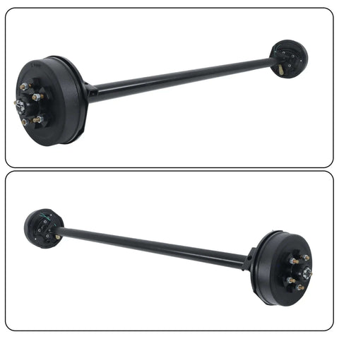 Heavy Duty 3500 Lb Trailer Electric Brake Axle With 5 Lug 4.5 Inch Bolt Pattern 85 Inch Hub Face And 70 Inch Spring Center