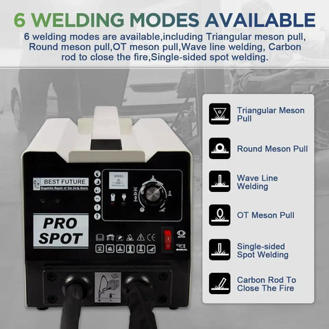 Spot Welder Dent Puller Kit for Cars and Trucks, 110V 3800A Auto Body Repair Tool With Six Models front panel view