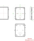 Built Tough IP67 Rugged Waterproof Electrical Junction Box With Heavy Duty Steel Latches All Weatherproof Hinged Black Cover dimensions and diagram.