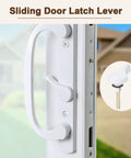 Metal Sliding Door Latch Lever Replacement Parts For Jeld Wen Sliding Door Handle 1-3/8 Inch Pin White Durable Alloy Metal Construction Easy Replacement For Patio Doors Compatible With Surface Mount Handle Sets Improves Security And Smooth Operation