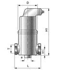 Technical drawing of Air Release Valve With 1/2 NPT Female And 3/4 NPT Male Ports, No Fuss Vent For Large Air Bubbles, Vacuum Breaker