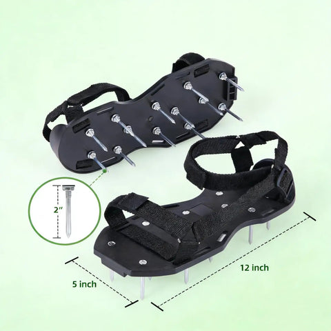 Lawn Aerator Shoes With Hook And Loop Straps Heavy Duty Spiked Sandals For Lawn Aeration Easy Installation Durable Footwear For Garden And Patio One Size Fits All