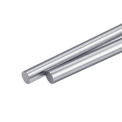 Two rods from 8mm By 150mm Linear Motion Shaft For CNC Machines And 3D Printers, 4 pack steel rods visible at an angle