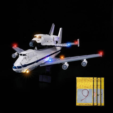 LED Lighting Kit For LEGO Shuttle Carrier Aircraft 10360 Lights Only Not Included Model Upgrade shown illuminating a model