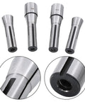 29Pcs R8 Collet Set With 48 Slot R8 Rack For Milling Machines, close-up of precision collet ends and details, tool steel