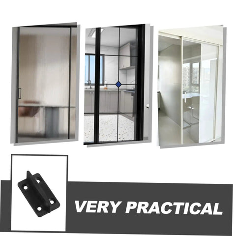 Four Piece Sliding Barn Door Floor Guide Kit For Quiet Low Profile Hardware With Easy Install Stable Positioning No Wobble Smooth Glide Noise Reduction And Secure Lockdown For Interior Doors