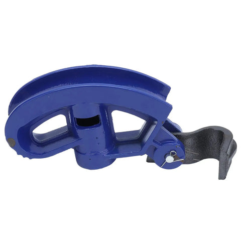 Heavy Duty Manual Pipe Bender For 1/2 To 3/4 Inch Conduit in blue C45 steel for electrical and plumbing tasks.