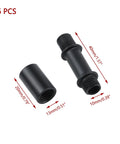 Badass Black Straight Pipe Lamp Stem Extension Rod Kit One Point Five Seven Inches With Connector showing two black pipe extensions.