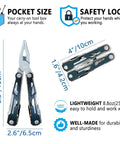 EDC Upgraded 17 In 1 All In One Multitool with Pliers, Knife, Wire Cutter, 4 Screwdrivers, Saw, Bottle Opener, Safety Locks