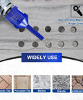 Dry Diamond Core Drill Bits Set for Porcelain Tile Marble Brick Vacuum Brazed Hole Saw 2 Pack 6mm Diameter shown drilling granite