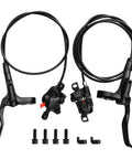 Beefy Hydraulic Disc Brake Set For Mountain Bikes, 2 Piston, Front 800mm And Rear 1550mm, Pro Grade, All Weather Braking