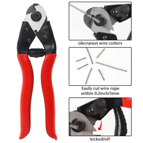 Cutter tool from Beefy Heavy Duty Stainless Steel Wire Rope 1/8 Inch Cable 165 Ft With Cutter Kit for decks, railings, and stairs.