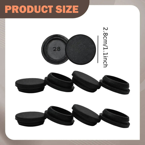 Thickened Silicone Plug Set For Round Holes Waterproof Grommets Tear Seal Stoppers For Furniture Auto And Industrial Use 10 Pieces Black Pro Grade Durable size 2.8cm