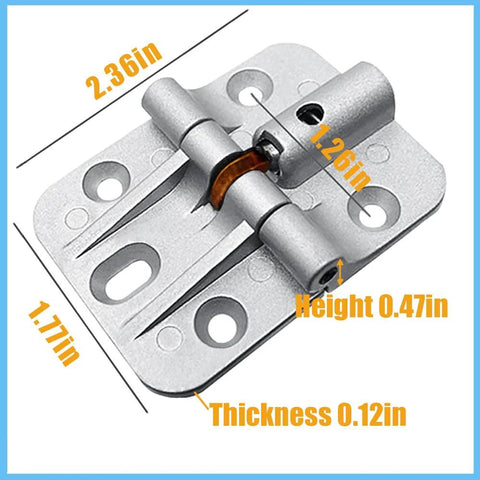Anteisi locking hinge, 180° adjustable small-torque hinge for folding tables and bi-fold doors, silver metal