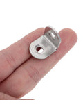 Close-up of a Stainless Steel Heavy Duty Right Angle Brackets With Screws 40 Pack Thickened Corner Braces 0.79x0.79 Inches for bookshelves