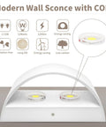 Modern LED Wall Sconce Set Of 2 Hardwired Indoor Wall Lights 3000K Up And Down Wall Mount Lamps White Chic housing details