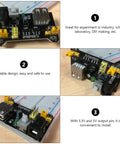 Portable Breadboard Power Supply Module 6.5 To 12V Input With 3.3V And 5V Outputs For MB102 Style Breadboards 6 Pack USB DC Regulator black PCB on breadboard