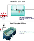 No-Fuss 110V Sump Pump Alarm With High Water Level Detector, 110dB Siren And LED Alerts, 10ft Sensor For Pools Ponds And Tanks, Quick Leak Detection To Prevent Overflow shown on tank and pool water line