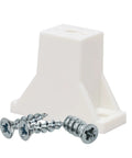 White Plastic Cabinet Drawer Slide Side Spacers With Screws One And Half Inch For Kitchen Cupboards with three screws