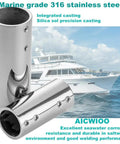 316 Stainless Steel Handrail Straight Pipe Fitting Connector 1 Inch EMT 2-Way Tube Connector against a yacht backdrop