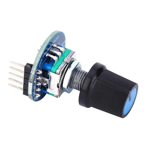 Three Pack Rotating Encoder Module With Potentiometer 5V Rotation Sensor For Mechanical Projects Unlimited Rotation Easy Reset And Accurate Counting For DIY Electronics Projects, black knob