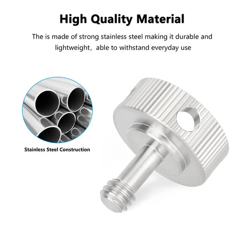Stainless Steel 1/4 20 Captive Thumbscrews 2 Pack For Camera Cage Rigging And Support Gear showing detailed construction and threading.