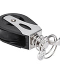 Close-up of Rugged Nylon Sheave Block Head for Sailboats and Fitness Gear, 316 Stainless Marine Grade, 1500 lb Working Load