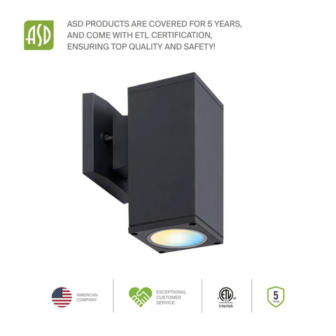 No Brainer Dusk To Dawn Outdoor Wall Light Fixture 9W LED 1000 LM Bronze Cylinder Up Down Waterproof Sconce side view