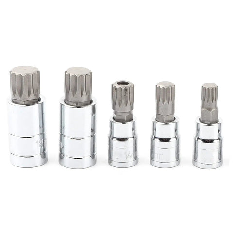 10-Piece 12 Point Triple Bit Socket Set in Pro-Grade Heavy Duty Steel With Quarter Inch, Three Eighths Inch, And Half Inch Drive