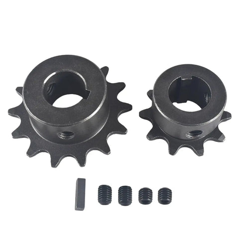 Five Eighths Inch By Twelve Inch Jackshaft Kit For 35 Chain With Two Pillow Block Bearings Two Shaft Collars Fourteen Tooth And Ten Tooth Sprockets