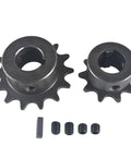 Sprockets and parts from Complete Number 35 Chain Jackshaft Kit for Go Karts and Minibikes Five Eighths Inch By Sixteen Inches.