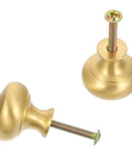 Slick Brushed Matte Brass Cabinet Handle And Drawer Pull Knob 2.8 Cm Single Hole Mid Size Furniture Pulls For Kitchen