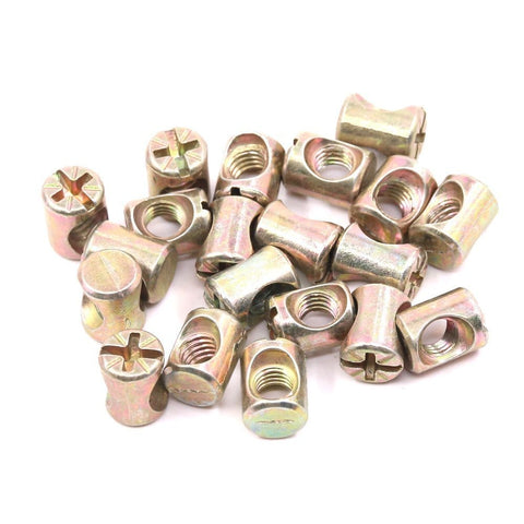 100-Piece M6 Zinc Plated Crib Screws Kit With Hex Drive Socket Cap Barrel Screws And Nuts For Furniture, Cots, Beds, Cribs, And Chairs. Built To Last, Rust Resistant Hardware Set With 40mm, 50mm, 60mm, 70mm And 80mm Lengths.