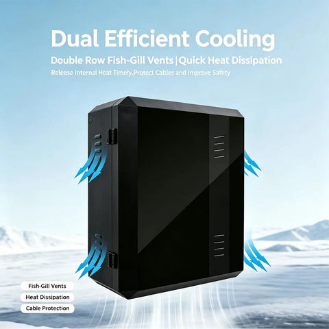 Heavy Duty Outdoor Electric Vehicle Charger Cover With Lock Badass Weatherproof Shield Designed For Wall Mount And Pedestals with cooling vents.