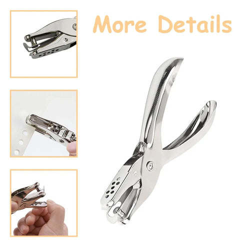 Handheld 6mm Circle Hole Punch Single Hole Puncher Metal Craft Punch Tool with Handy Non Slip Grip and 8 Sheets Capacity