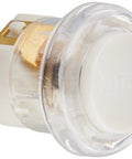 Side view of Lighted Circle Doorbell Kit With White Push Button, 0.81 Inch Diameter, Clear And White Finish, UV Inhibitor Surface That Won't Yellow.