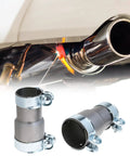 Stainless Steel Exhaust Adapter With Clamps, Two Pack, Fits 2.5 Inch To 3 Inch Exhaust Systems, Universal Car Fit