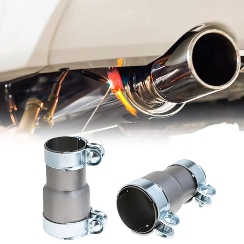 Stainless Steel Exhaust Adapter With Clamps, Two Pack, Fits 2.5 Inch To 3 Inch Exhaust Systems, Universal Car Fit