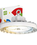 Ultra Bright LED High Bay UFO Light Fixture For Commercial Spaces, Dimmable, IP69K Waterproof, 200W with packaging