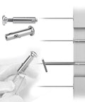 Completely Hidden One Eighth Inch Cable Railing Kit With Swageless Tensioners And Round Head Terminals For 2x2 Metal Post Decks And Stairs