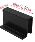 Four Pack Black Metal Glass Door Clips And Handles For Four To Six Millimeter Glass Or Acrylic Window Display Doors, dimensions shown