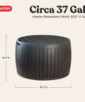 Versatile 37 Gallon Outdoor Deck Box That Doubles As An Ottoman Chair Or Side Table Brown Round Resin Storage Bench