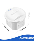 Rugged Waterproof Electrical Junction Box With Four Reserved Mounting Holes Heavy Duty ABS Project Enclosure IP55 Dustproof White Case Compact D80 X H50 Mm Perfect For Outdoor Electronics And Weatherproof Wiring, outer size 80x80x50mm