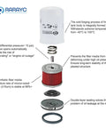 Exploded view of oil filter from Bobcat Ready Air Oil Hydraulic Fuel Filter Kit For Skid Steer And Track Loaders All In One Replacement