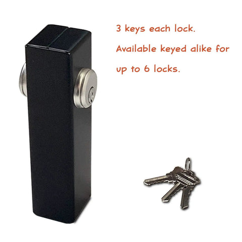 Hook Bolt Mortise Lock For Sliding Gates with 3 keys, weldable double cylinder design, keyed alike KA for up to 6 locks.